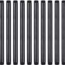 10 Pack 1/2 Inches x 10 Inches Black Malleable Steel Nipples Fitting, DIY Steampunk Industrial Vintage Style.