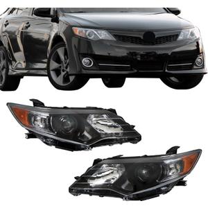 Headlights Front Head Lamps Replacement for Toyota Camry (SE Style) 2012-2014 Projector Headlights Pair Left and Right Side (Passenger Driver Side)