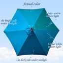 Blissun 7.5 ft Solar Umbrella, 18 LED Lighted Patio Umbrella, Table Market Umbrella