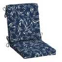 Outdoor Chair Cushions Set of 2, 42x21x4 Inch Patio Cushion for Dining/Rocking Chairs, High Back Soft Seat Pad with Ties, Indoor Outside Use, Fade-Resistant & Waterproof, Dark Blue
