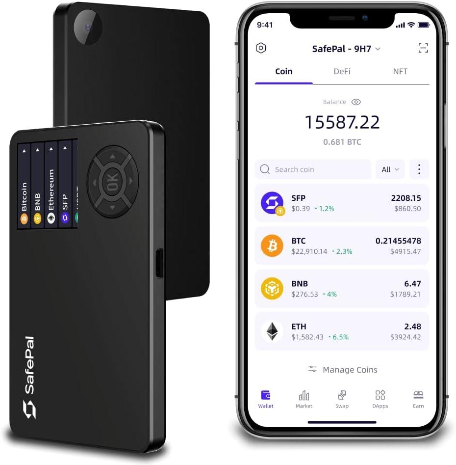 SafePal S1 Cryptocurrency Hardware Wallet, Open Source Crypto Wallet, Securely Stores Private Keys, Cold Storage for Bitcoin, Ethereum and More Tokens, NFTs, Seed Phrases & Crypto Assets