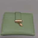 Pomelo Best Small Wallet Women RFID Blocking Bifold Soft Leather Card Holder with ID Window Zipper Coin Pocket Wallets for Women Green