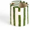 Novelty Ceramic Coffee Mug Designed to Look Like a Gift Box 10oz Retro Hand-Painted Ceramic Travel Mug Green & White Striped Design Microwave & Dishwasher Safe Perfect Present for Coffee Lovers