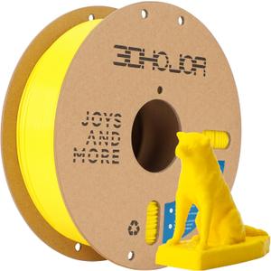 3DHoJor PLA+ Filament 1.75mm, 3D Printer Filament PLA Plus, Cardboard Spool 3D Printing Filament, Dimensional Accuracy +/- 0.03 mm, Yellow, 1kg