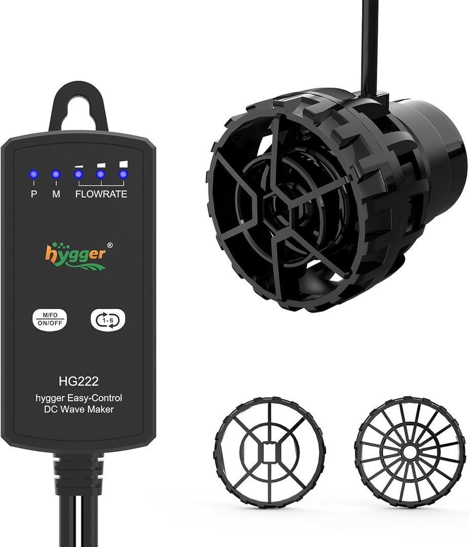 Hygger Aquarium Wave Maker for 5-10 Gallon Fish Tanks, Adjustable DC Power Heads for Aquarium with Controller, Aquarium Circulation Pump With Magnetic Base for Saltwater Freshwater Tank 660 GPH