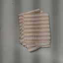 jinchan Striped Linen Kitchen Curtains 20 Inches Length Tier Curtains Farmhouse Modern Cafe Style Small Window Treatments Airy Light Filtering Rod Pocket for Living Room Bathroom 2 Panels Tan