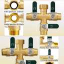 EBH Garden Hose Splitter 3 Way, Heavy Duty Solid Brass Hose Splitter with Shutoff Valves, Water Spigot Splitter With 304 Stainless Steel Handle, Full Flow Outdoor Faucet Splitter, 3/4" GHT Thread