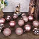60ct Christmas Ball Ornaments, 2.36" Shatterproof Christmas Tree Decorations, Perfect Hanging Ball for Indoor/Outdoor Holiday Wedding Party Decor (Rose Gold)