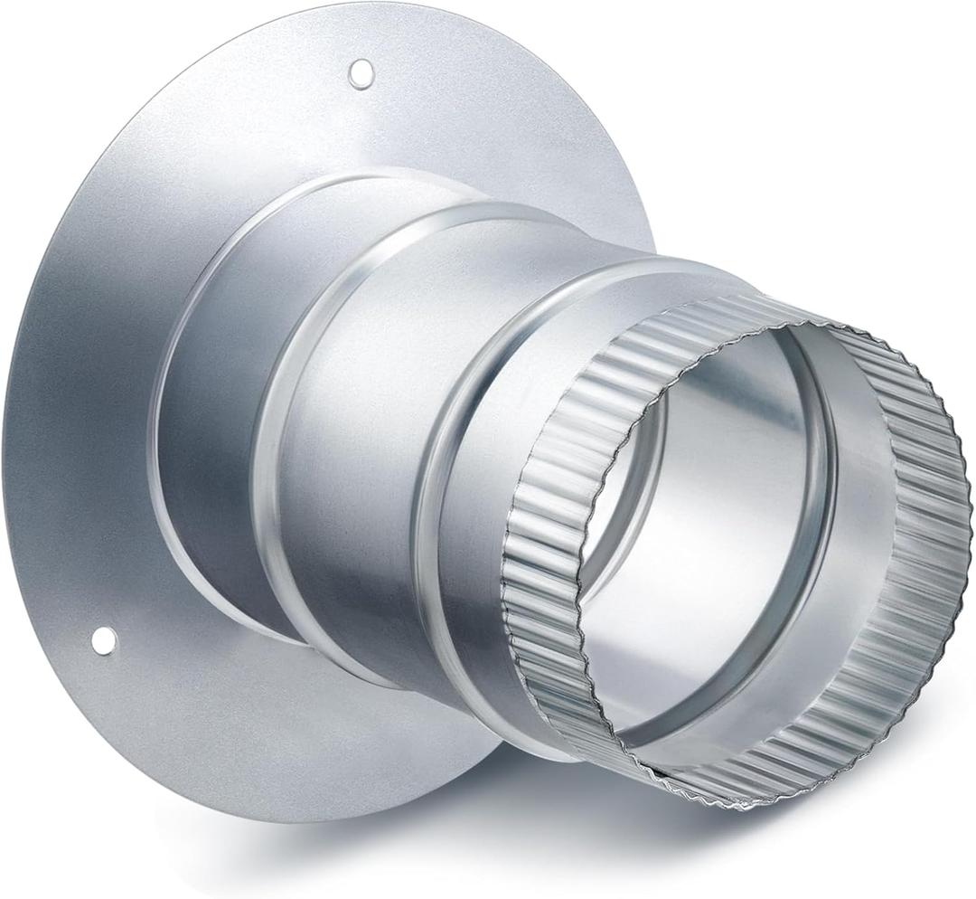 Hicarer Round Ducting Take Off Collar Galvanized Steel Metal Pipe Reducer Air Duct Adapter Connector for Grow Tent Bathroom Kitchen Ventilation Systems(1 Pcs,4 Inch)