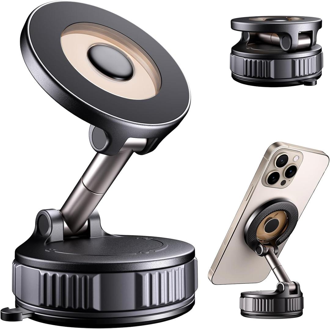 Phone Holders for Your Car, Car Phone Holder for Magsafe [Upgraded Strongest Suction & Magnetic] 360 Adjustable Magnetic Car Phone Mount for Your Car/Gym/Mirror Mount for iPhone & Android | Best Gift