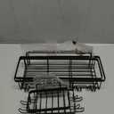 Adhesive Shower Caddy, 5 Pack Rustproof Stainless Steel Bathroom Organizers and Storage, Large Capacity Bathroom Organizer, No Drilling Shower Shelves, Black (2)