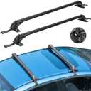 TeqHome Universal Roof Rack Cross Bars, 43" Aluminum Lockable Car Top Crossbars with Anti-Theft Lock, Adjustable Window Frame for Bare Roof Kayak Bike Rooftop Cargo Carrier Luggage 165LBS Max Load