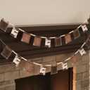 Pinkunn 10 ft Christmas S'Mores Banners Decoration Wooden Smores Man Cookie Garland Winter Hot Cocoa Bar Marshmallow Snowman Banner Winter Farmhouse Hanging Garland for Christmas Tree Fireplace Wall