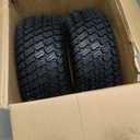 16x6.50-8 Tubeless Tire and Wheel, 4 Ply 16x6.5-8" Lawn Mower Tires with 3/4" Bearings with Extra 5/8" Bearings and 1" Bushings, 3"-5.8" Offset Hub, Fit Riding Mower and Garden Tractor Front Wheels