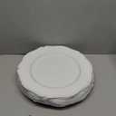 Foraineam 12 Pack White Charger Plates with Beaded Rim, 13 Inch Round Plastic Dinner Chargers, Scalloped Serving Plates for Table Settings Wedding Party Catering Event Decoration