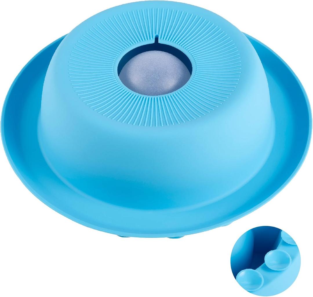 2 x PEDAY Nonslip Dog Slow Feeder Lick Bowl with Ball, Enrichment Toy for Water, Yogurt & Jam, Dishwasher Safe, Blue