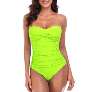 RELLECIGA Women's Strapless One Piece Swimsuit, XXL