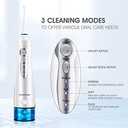 Hangsun Water Flosser Cordless Oral Irrigator Rechargeable Dental Water Jet HOC700 for Teeth Braces with 300ML Water Tank and 4 Jet Tips for Travel & Home Use