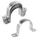 10 Pcs 3inch Rigid Pipe Strap,Two Hole Stainless Steel Strap U Bracket, Widened Tube Strap Tension Clip Assortment Kit Heavy Duty Pipe Clamp for Pipe Fixing（90mm）