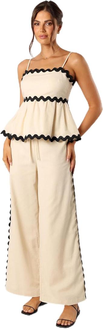 Petal & Pup Women's Mollymook Pants (X-Large, Cream Black)