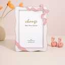 Qunclay Bow Picture Frames 4 x 6 Inch Coquette Bow Photo Frame Ornate Cute Pink Design Ribbon Shaped Metal Display Picture with Glass Front for Home Wedding Tabletop Wall Hanging Decor Holiday Gift
