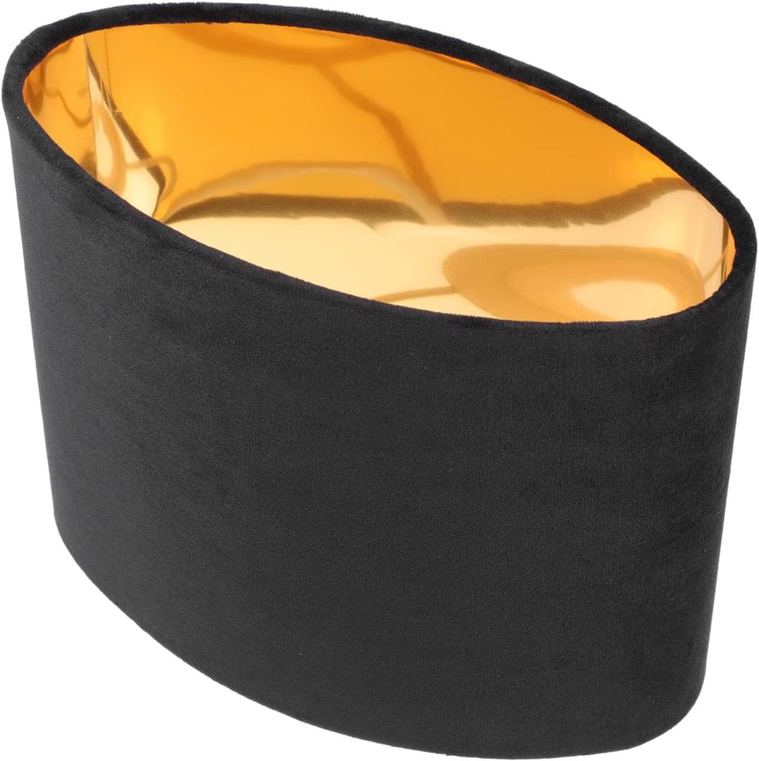 Cloth Lamp Shade Oval Shaped Clip-on Lamp Cover Shade Accessories for Table Floor Pendant Lamp Replacement (Black)