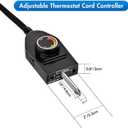 Stanbroil Replacement Part Electric Smoker and Grill Heating Element with Adjustable Thermostat Cord Controller for Most Smokers and Grills, 1500W