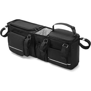HODRANT Double Stroller Organizer Compatible with BOB Duallie & Compatible with Baby Jogger City Mini GT2 Stroller, Double Stroller Parent Console with Detachable Cooler & Cup Holder, Patent Pending