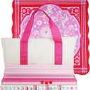 American Mahjong Game Set, Acrylic Pink Portable Carrying Mahjong,160 Premium Tiles,Western Mahjong Tiles Set,Complete Ma Jong Set