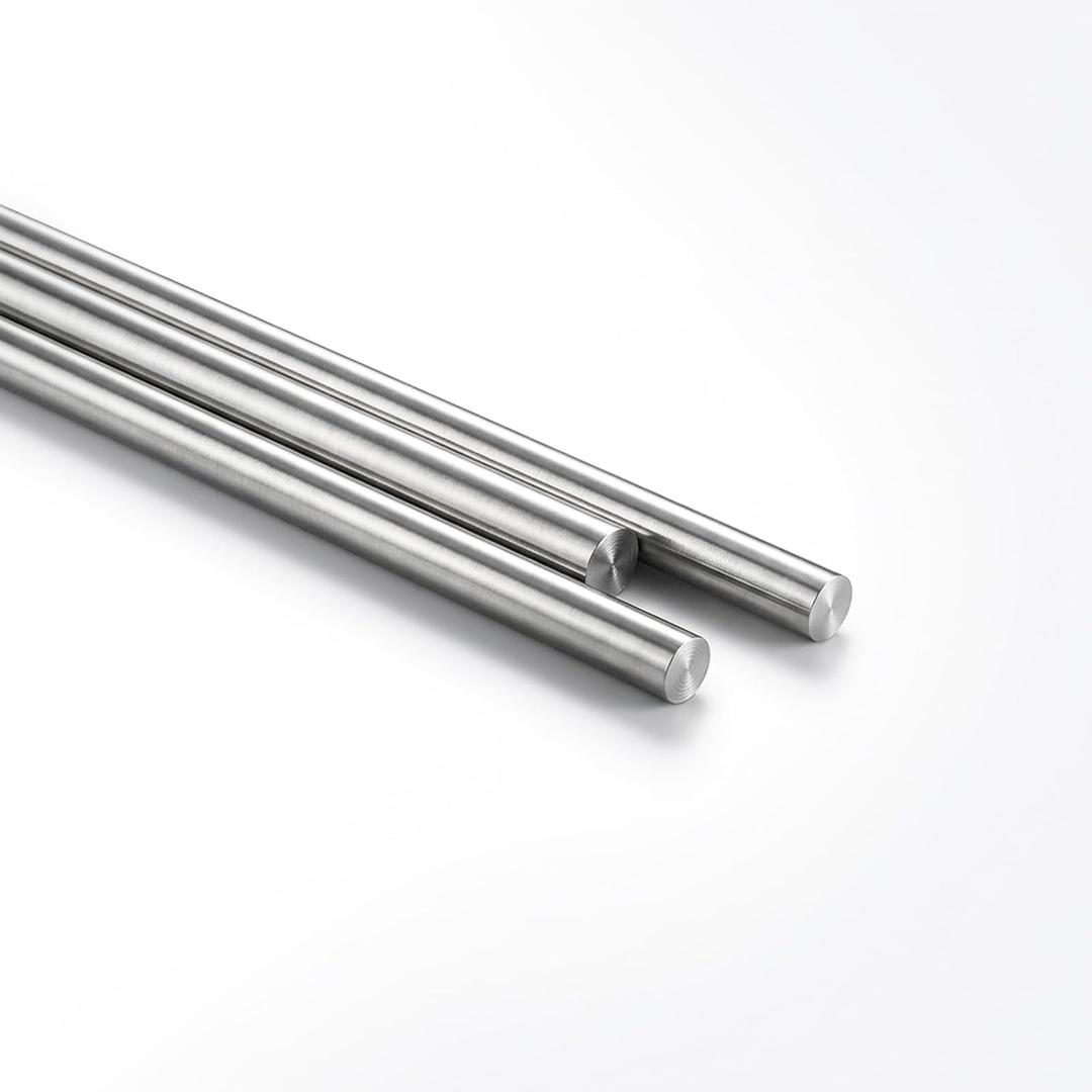 3 Pcs 316 Stainless Steel Rod, Metal Shaft Rods, 1/4 x 36 Inches Solid Round Bar for Metal Working and DIY Craft Industry