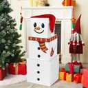 JOYIN 4 PCS Christmas Snowman Stacking Boxes with Lids and hat, Large Square Gift Boxes for Presents Wrapping, Cute Xmas Nesting Box, Funny Decorative Set of Box for Holiday and Winter Decorations