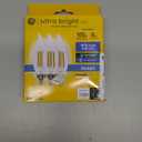 GE Ultra Bright LED Light Bulbs, 100W, Daylight Candle Lights, Clear Decorative CA12 Light Bulbs, Candelabara Base (3 Pack)