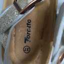 Torotto Girls Sandals with Cork Footbed Adjustable Buckle Casual Slides Sandals Open Toes Flat for Kids Toddler, Gold (5 Big Kid)