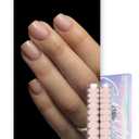 Semi Cured Gel Nail Strips | Built-In Gel Top Coat | UV Light Required | Salon Quality, Easy Application And Removal (Soft lvory Pink)
