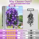 Sggvecsy Artificial Fake Hanging Flowers Plants Outdoor Outside Spring Summer Decoration 2PCS Faux Silk UV Resistant Morning Glory Trailing Vines for Home Porch Patio Balcony (Purple & Light Purple)