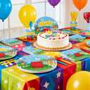 Cartoon Dog Party Supplies for kids Cartoon Themed Birthday Party, Peanuts Party Decorations Disposable Tableware Set With Plates, Cups, Napkins & Cutlery for 24 Guests