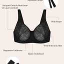 HSIA Minimizer Bras for Women Full Coverage Underwire Plus Size Unlined Mesh Jacquard Bra with Wide Straps (Black)