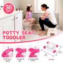 Orzbow Portable Potty Training Toilet, Travel Potty Seat for Toddler Boys Girls with Splash Guard, Potty Training Essentials, Foldable, Includes Free Travel Bag and 40 Liners, Indoor/Outdoor Use, Pink