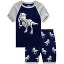 KikizYe 4 Piece Big Boys Space Pajamas Short Sleeve Cotton Kids Pjs Size 8
