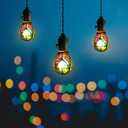 Lpraer 3 Pack Edison Stained Glass LED Light Bulb E26 Base A60 3.5W LED Colored Light Bulbs for Table Lamp, Chandelier, Floor Lamp, Wall Sconces