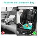 Car Seat Cup Holder Snack Tray: Travel Tray for Kids Car Seat Tray for Kids Travel, Console Cup Holder Food Drink Tray, Toddler Road Trip Travel Essential Accessories, Teal