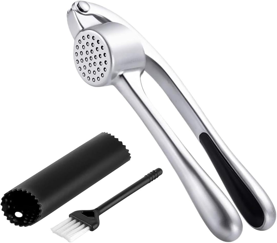 Urbanstrive Stainless Steel Garlic Press - Easy-Squeeze Handle, Mincer & Crusher, Extracts More Garlic Paste, Dishwasher Safe