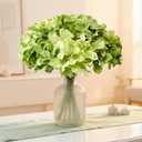 Hydrangea Artificial Flowers, 20 Pcs Green Hydrangea Artificial Flowers Bulk, Faux Hydrangea Flowers for Outdoor, Fake Silk Hydrangea Flowers with Stems for Wedding Decoration Decor