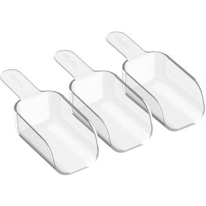 Bentgo Pantry - 3-Piece All Purpose Scoop Set, 1/2 Cup (4 oz) Spoon, Clear & Lightweight, Ideal for Scooping Flour, Sugar, Coffee, Candy, & More for Kitchen and Pantry Containers (Clear)
