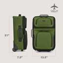 U.S. Traveler Rio Lightweight Softside Rolling Carry-on Suitcase, 2-Wheel Single, Green, 21"