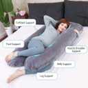 MOON PINE Pregnancy Pillow, U Shaped Full Body Pillow for Maternity Support, Sleeping Pillow with Cover for Pregnant Women (Grey)