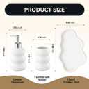 3-Piece White Ceramic Bathroom Accessories Set with Tray, Lotion Dispenser, and Tumbler for a Luxurious Bath Experience