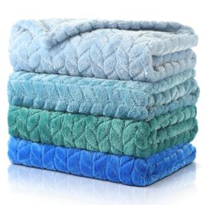 Frienda 4 Pcs Baby Fuzzy Blanket Fluffy Baby Blanket for Boys Girls Soft Warm Infant Newborn Toddler Receiving Nursery Bed Supplies, 32 x 24 Inch(Blue Color)