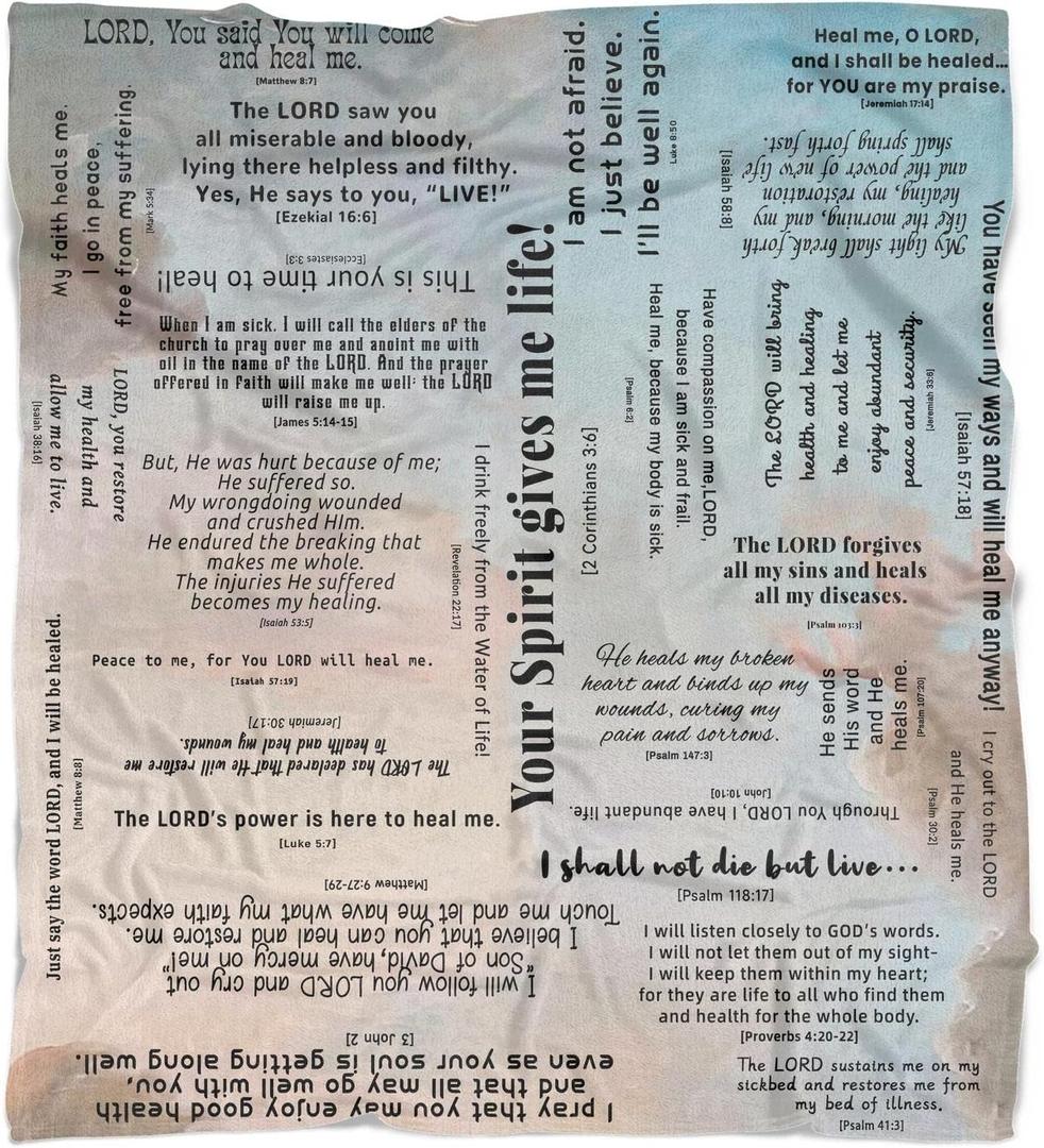 Christian Blanket Gifts for Women Men, Prayer Blanket with Scripture 60"x50", Bible Verse Blanket, Religious Catholic Spiritual Gifts