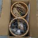 Plug In Pendant Light, Industrial Hanging Light With Plug In Cord Hemp Rope On/Off Switch Farmhouse Pendant Lamp With Plug In Cord, Vintage Hanging Lamps For Dining Room (2 PACK, Straight)